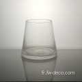 Verre en verre d'ondulation en vitre à vase transparent